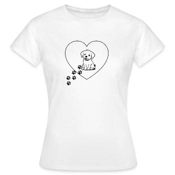 Paw love – dog in the heart - Women's T-Shirt - white - Front - AI Model Female 172 dark (172cm)