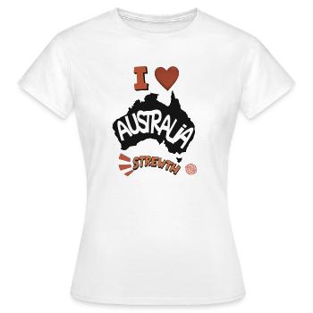 J’adore l’Australie, tout de même - T-shirt Femme - blanc - Devant - AI Model Female 172 dark (172cm)