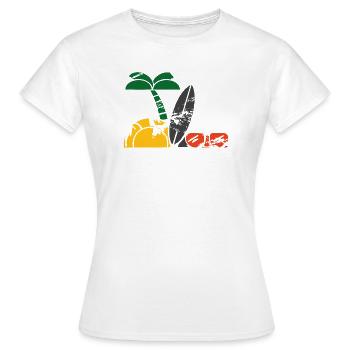 Vacances à la mer - T-shirt Femme - blanc - Devant - AI Model Female 172 dark (172cm)