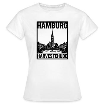 Harvestehude Hamburg - Frauen T-Shirt - Weiß - Vorne - AI Model Female 172 dark (172cm)