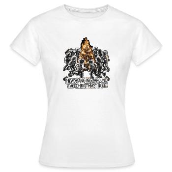 Metal Headbanger de l’arbre de Noël - T-shirt Femme - blanc - Devant - AI Model Female 172 dark (172cm)