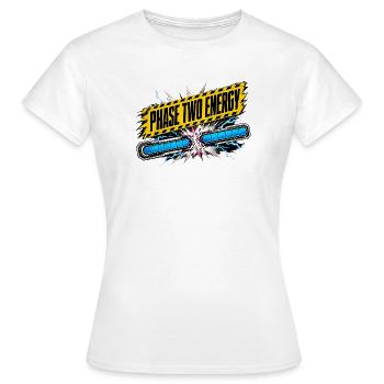 Phase Zwei Energie Comic-Stil - Frauen T-Shirt - Weiß - Vorne - AI Model Female 172 dark (172cm)