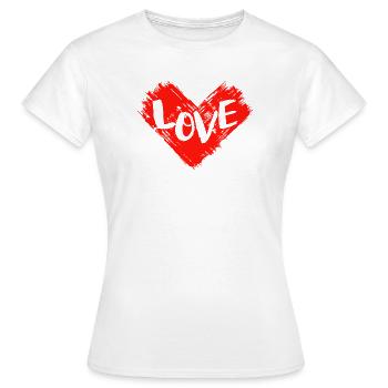 LOVE HEART - Frauen T-Shirt - Weiß - Vorne - AI Model Female 172 dark (172cm)