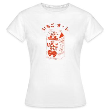 Japanische Erdbeermilch Karton Japan - Frauen T-Shirt - Weiß - Vorne - AI Model Female 172 dark (172cm)