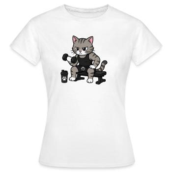 Chat Ami - Partenaire de salle de sport - T-shirt Femme - blanc - Devant - AI Model Female 172 dark (172cm)