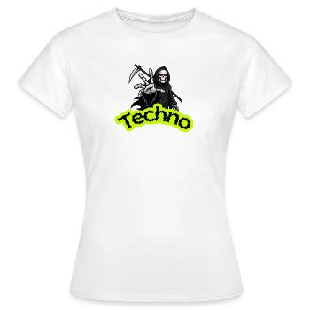 Neon Grim Techno Skull - Women's T-Shirt - white - Front - AI Model Female 172 dark (172cm)