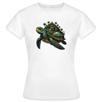 Resort de l’Île des Tortues - T-shirt Femme - blanc - Devant - AI Model Female 172 dark (172cm)