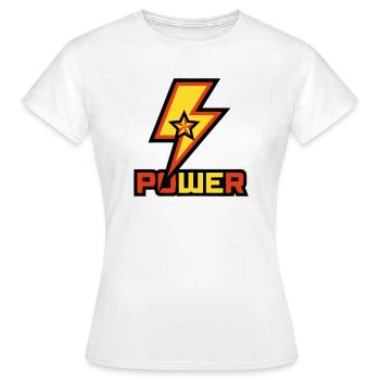Power Lightning Star Logo - T-shirt Femme - blanc - Devant - AI Model Female 172 dark (172cm)