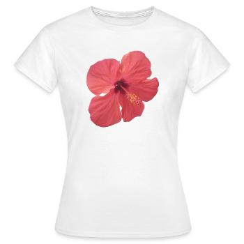 Hibiscus Coral Petal Bloom - Women's T-Shirt - white - Front - AI Model Female 172 dark (172cm)