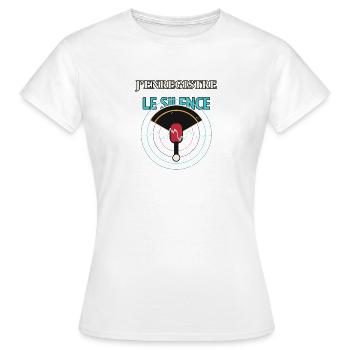 J'enregistre le silence - T-shirt Femme - blanc - Devant - AI Model Female 172 dark (172cm)
