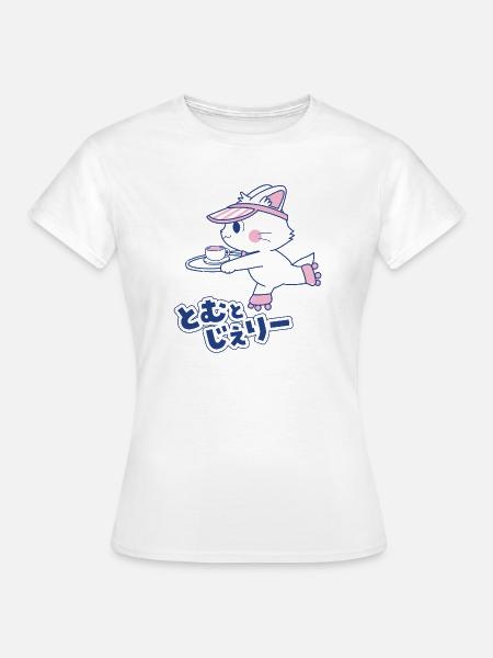 Tom & Jerry Gokko Tom Mit Rollschuhen - Frauen T-Shirt - Weiß