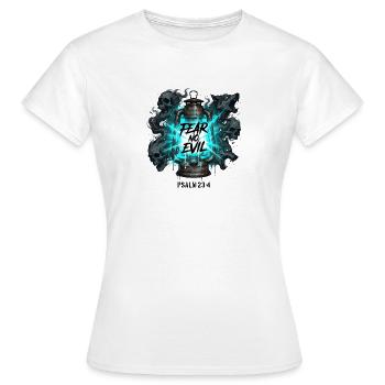 N’ayez crainte pas du mal - Psaume 23:4 - Streetwear chrétien - T-shirt Femme - blanc - Devant - AI Model Female 172 dark (172cm)