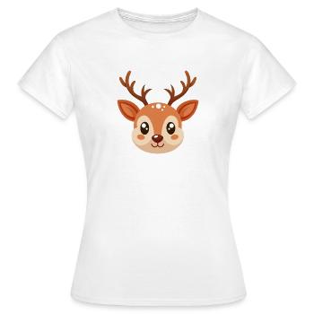 Visage de renne - T-shirt Femme - blanc - Devant - AI Model Female 172 dark (172cm)