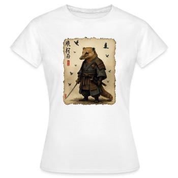 Samouraï suricate : Katana de l’Ombre - T-shirt Femme - blanc - Devant - AI Model Female 172 dark (172cm)