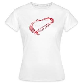 Rotes Herz - Frauen T-Shirt - Weiß - Vorne - AI Model Female 172 dark (172cm)