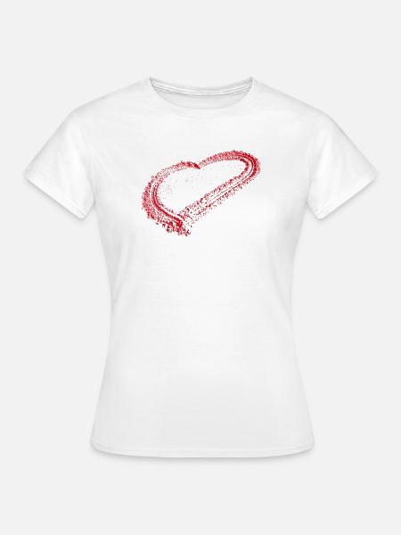Rotes Herz - Frauen T-Shirt - Weiß