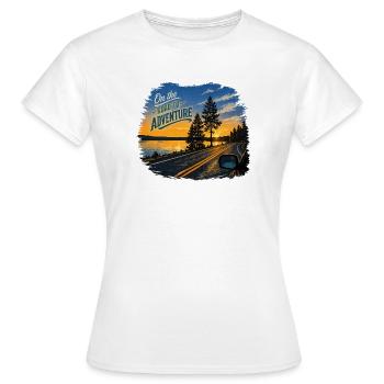 Sur la route de l’aventure - T-shirt Femme - blanc - Devant - AI Model Female 172 dark (172cm)