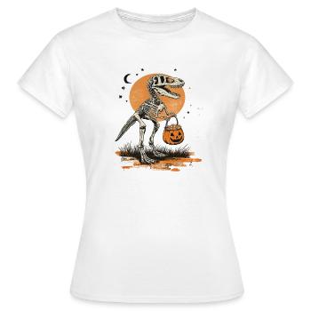 Dino Halloween Party Tyrannosaurus Rex Costume - Women's T-Shirt - white - Front - AI Model Female 172 dark (172cm)