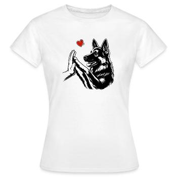 T-shirt Chien Berger Allemand Amitié - T-shirt Femme - blanc - Devant - AI Model Female 172 dark (172cm)