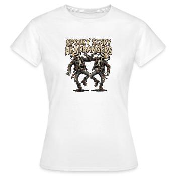 Squelette Heavy Metal Headbanger - T-shirt Femme - blanc - Devant - AI Model Female 172 dark (172cm)