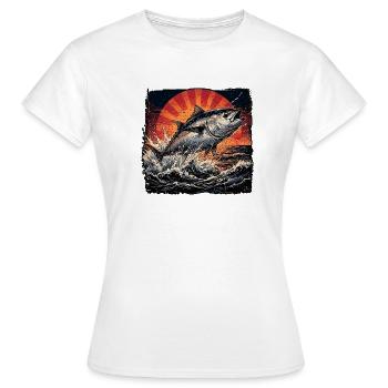 Thon rouge - T-shirt Femme - blanc - Devant - AI Model Female 172 dark (172cm)