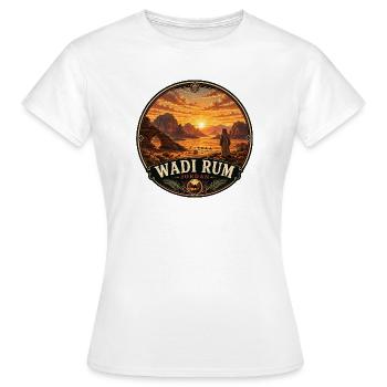 Wadi Rum Jordan Desert Camel Sunset - Women's T-Shirt - white - Front - AI Model Female 172 dark (172cm)