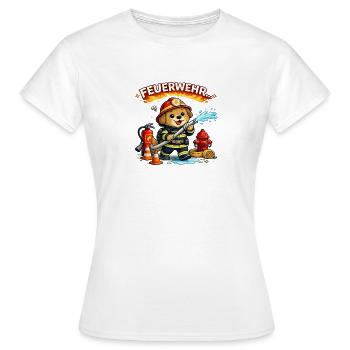 Feuerwehr Hund Cartoon Trupp - Frauen T-Shirt - Weiß - Vorne - AI Model Female 172 dark (172cm)