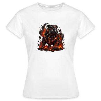 Bouledogue de Lave aux Griffes de Feu - T-shirt Femme - blanc - Devant - AI Model Female 172 dark (172cm)