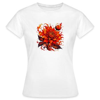 Rose de Flamme Fleur de Feu - T-shirt Femme - blanc - Devant - AI Model Female 172 dark (172cm)