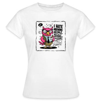 Morning grouch office owl in suit - Women's T-Shirt - white - Front - AI Model Female 172 dark (172cm)