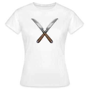 Knife - Women's T-Shirt - white - Front - AI Model Female 172 dark (172cm)