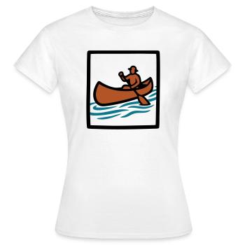 Icône du badge du pagayeur de canoë - T-shirt Femme - blanc - Devant - AI Model Female 172 dark (172cm)