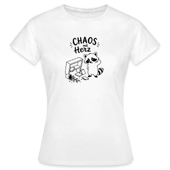 Chaos mit Herz - Frauen T-Shirt - Weiß - Vorne - AI Model Female 172 dark (172cm)