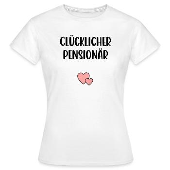 Glücklicher Pensionär Herz - Frauen T-Shirt - Weiß - Vorne - AI Model Female 172 dark (172cm)