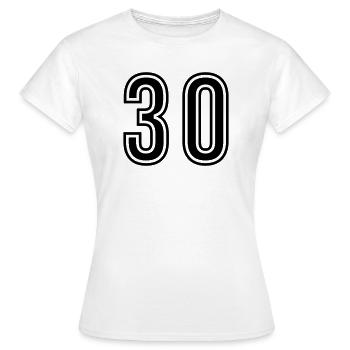 Symbole de 30 chiffres - T-shirt Femme - blanc - Devant - AI Model Female 172 dark (172cm)