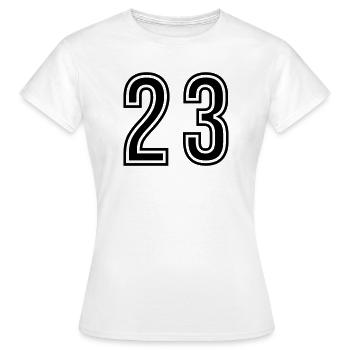 Symbole du chiffre 23 - T-shirt Femme - blanc - Devant - AI Model Female 172 dark (172cm)