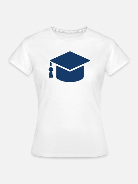 Abschlusskappe Solid-Icon Bildungsvektorsymbol - Frauen T-Shirt - Weiß