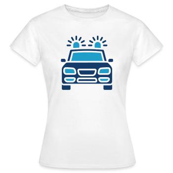 Police Car Solid Icon Emergency Patrol Vehicle  - Women's T-Shirt - white - Front - AI Model Female 172 dark (172cm)