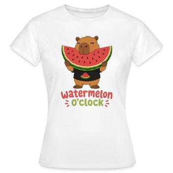 Wassermelone Capybara Sommer - Women's T-Shirt - white - Front - AI Model Female 172 dark (172cm)