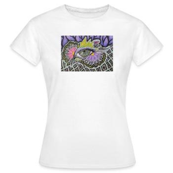Motif psychédélique d’un seul œil - T-shirt Femme - blanc - Devant - AI Model Female 172 dark (172cm)