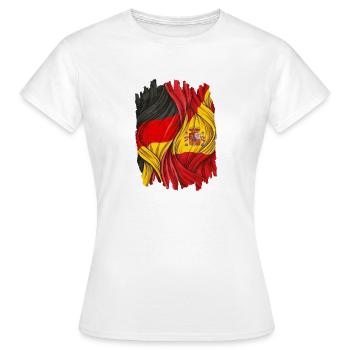 Proud of the flags of Germany and Spain - Women's T-Shirt - white - Front - AI Model Female 172 dark (172cm)