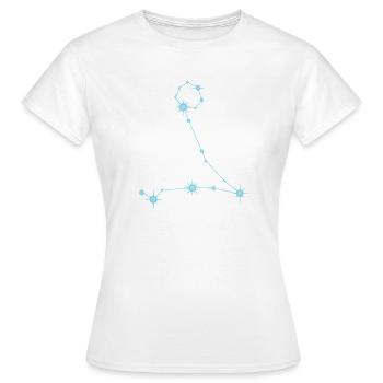 Constellation des Étoile des Poissons Signe du zodiaque Bleu pastel - T-shirt Femme - blanc - Devant - AI Model Female 172 dark (172cm)