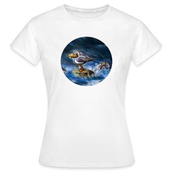 Moewe_mit_Fisch - T-shirt Femme - blanc - Devant - AI Model Female 172 dark (172cm)