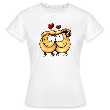 Lotte et Kalle amoureuses - T-shirt Femme - blanc - Devant - AI Model Female 172 dark (172cm)