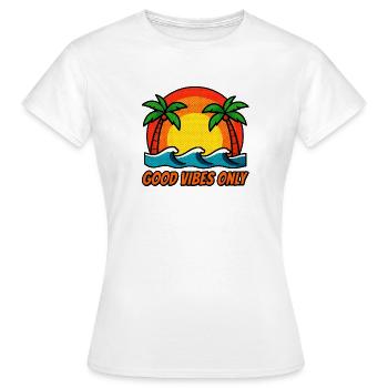 Vibes Palm Sunset - T-shirt Femme - blanc - Devant - AI Model Female 172 dark (172cm)