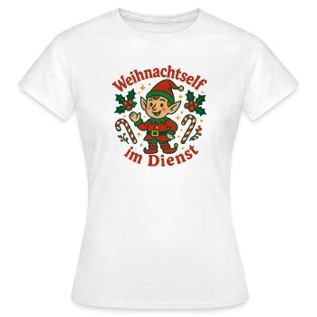 Weihnachtself im Dienst - Frauen T-Shirt - Weiß - Vorne - AI Model Female 172 dark (172cm)