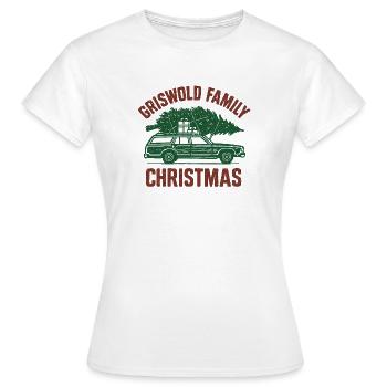 Voiture de Noël familiale vintage - T-shirt Femme - blanc - Devant - AI Model Female 172 dark (172cm)