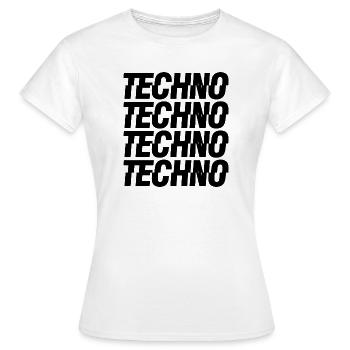 Techno  - Women's T-Shirt - white - Front - AI Model Female 172 dark (172cm)