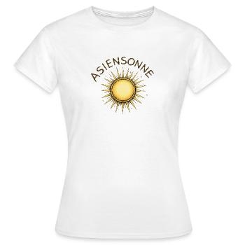 Emblème des Rayons de Soleil Dorés - T-shirt Femme - blanc - Devant - AI Model Female 172 dark (172cm)