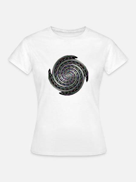 Farbwirbel Vortex Spiral - Frauen T-Shirt - Weiß